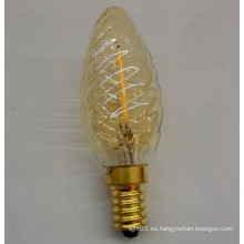 ¡Promoción! C35 bombilla de la vela, cubierta del oro Bombilla del filamento del LED